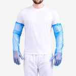 Luva Descartável de Polietileno Azul Cano Longo 65cm Prevemax PRLUV0021 CA 44768