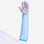 Luva Descartável de Polietileno Azul Cano Longo 65cm Prevemax PRLUV0021 CA 44768