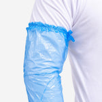 Luva Descartável de Polietileno Azul Cano Longo 65cm Prevemax PRLUV0021 CA 44768