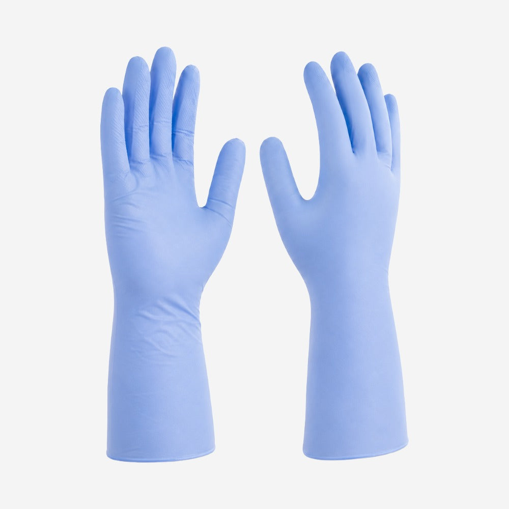 Luva Descartável de Proteção Química e Risco Biológico Nitrílica Azul Sem Talco Caixa 100 Mapa Professional Nitril-Pro 899 CA 20331