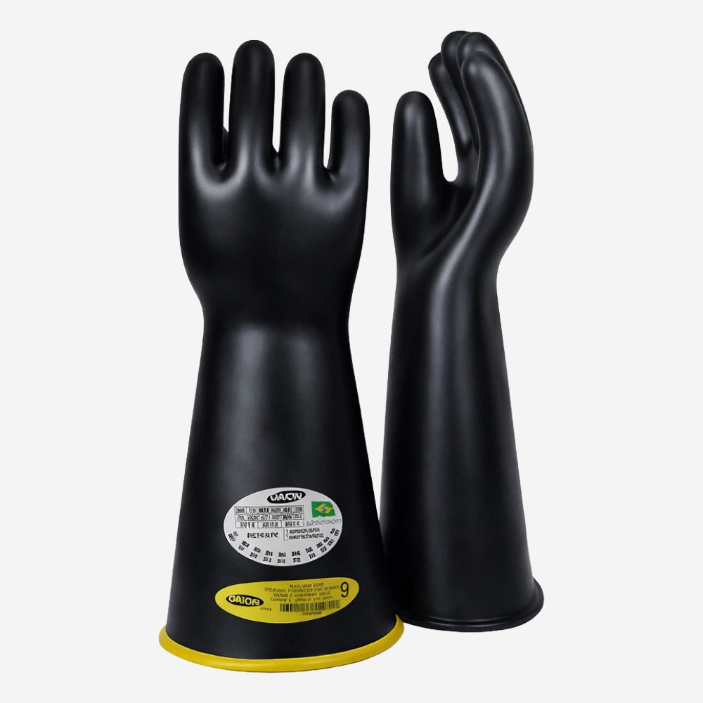 Luva Isolante Elétrica de Borracha Para Alta Tensão Classe 00 Tipo II 2,5 kV 500 V Orion C.A 2178