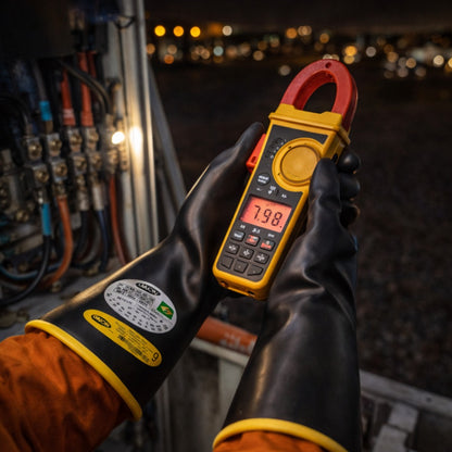 Luva Isolante Elétrica de Borracha Para Alta Tensão Classe 00 Tipo II 2,5 kV 500 V Orion C.A 2178