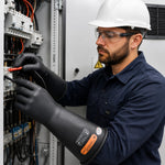 Luva Isolante Elétrica de Borracha Para Alta Tensão Classe 2 Tipo II 20 kV 17000 V Orion CA 29773