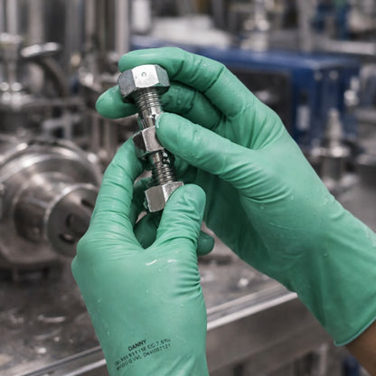 Luva Nitrílica Descartável Biodegradável Reforçada Antiestática Hipoalergênica Verde Caixa com 50 Danny Eco Sensiflex DA-90.114 C.A 45796