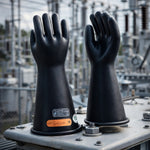 Luva Isolante Elétrica de Borracha Para Alta Tensão Classe 0 Tipo II 5 kV 1000 V Orion C.A 29775