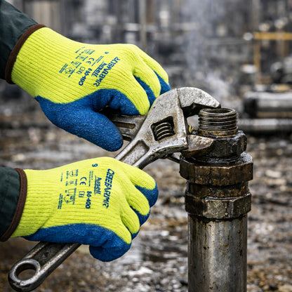 Luva de Proteção Baixas Temperaturas -30˚C Tricotada Látex Forro em Lã Azul e Verde Ansell ActivArmr 80-400 C.A 44673