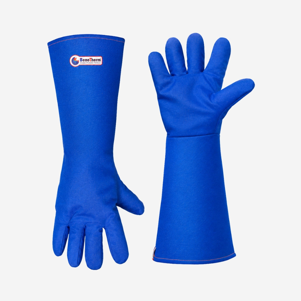 Luva de Proteção 5 Dedos Altas Temperaturas Tecido Especial Azul 45cm Com Forro Benetherm THERM-K 002 C.A 37970