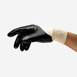 Luva de Proteção Abrasão Óleo Algodão Banho 3/4 Nitrílico Preto Ansell EDGE 48-501 C.A 32719