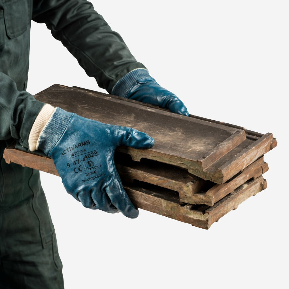Luva de Proteção Abrasão Óleo Banho Total Nitrílico Azul Ansell ActivArmr 47-402 C.A 42761