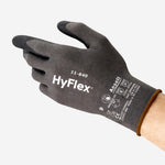 Luva de Proteção Abrasão Tricotada Espuma de Nitrilo Preta e Cinza Ansell HyFlex 11-840 C.A 33392