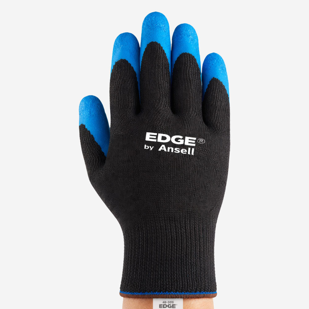 Luva de Proteção Abrasão Tricotada Látex de Borracha Natural Azul Ansell EDGE 48-305 C.A 31924