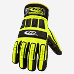 Luva de Proteção Anti-impacto Anticorte Kevlar Preta e Verde Ansell RINGERS R297 C.A 44341