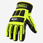 Luva de Proteção Anti-impacto Anticorte Kevlar Preta e Verde Ansell RINGERS R297 C.A 44341