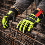 Luva de Proteção Anti-impacto Anticorte Kevlar Preta e Verde Ansell RINGERS R297 C.A 44341