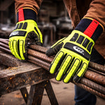Luva de Proteção Anti-impacto Anticorte Kevlar Preta e Verde Ansell RINGERS R297 C.A 44341