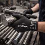 Luva de Proteção Anticorte Abrasão Tricotada Poliuretano Preta Ansell HyFlex 11-751 C.A 40009