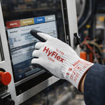 Luva de Proteção Anticorte Tricotada Poliuretano Cinza e Preta Ansell HyFlex 11-735 C.A 37565