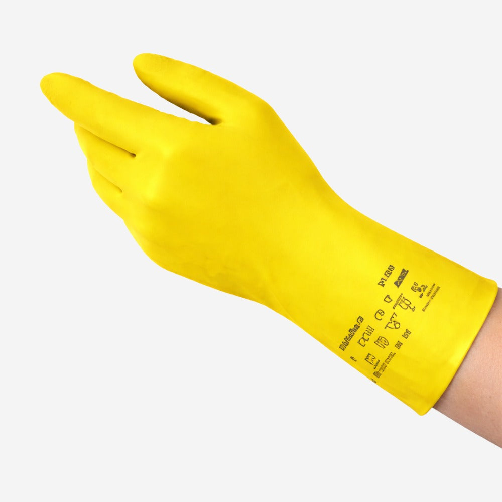 Luva de Proteção Limpeza Nitrílica Amarela Ansell AlphaTec 37-320 C.A 44315