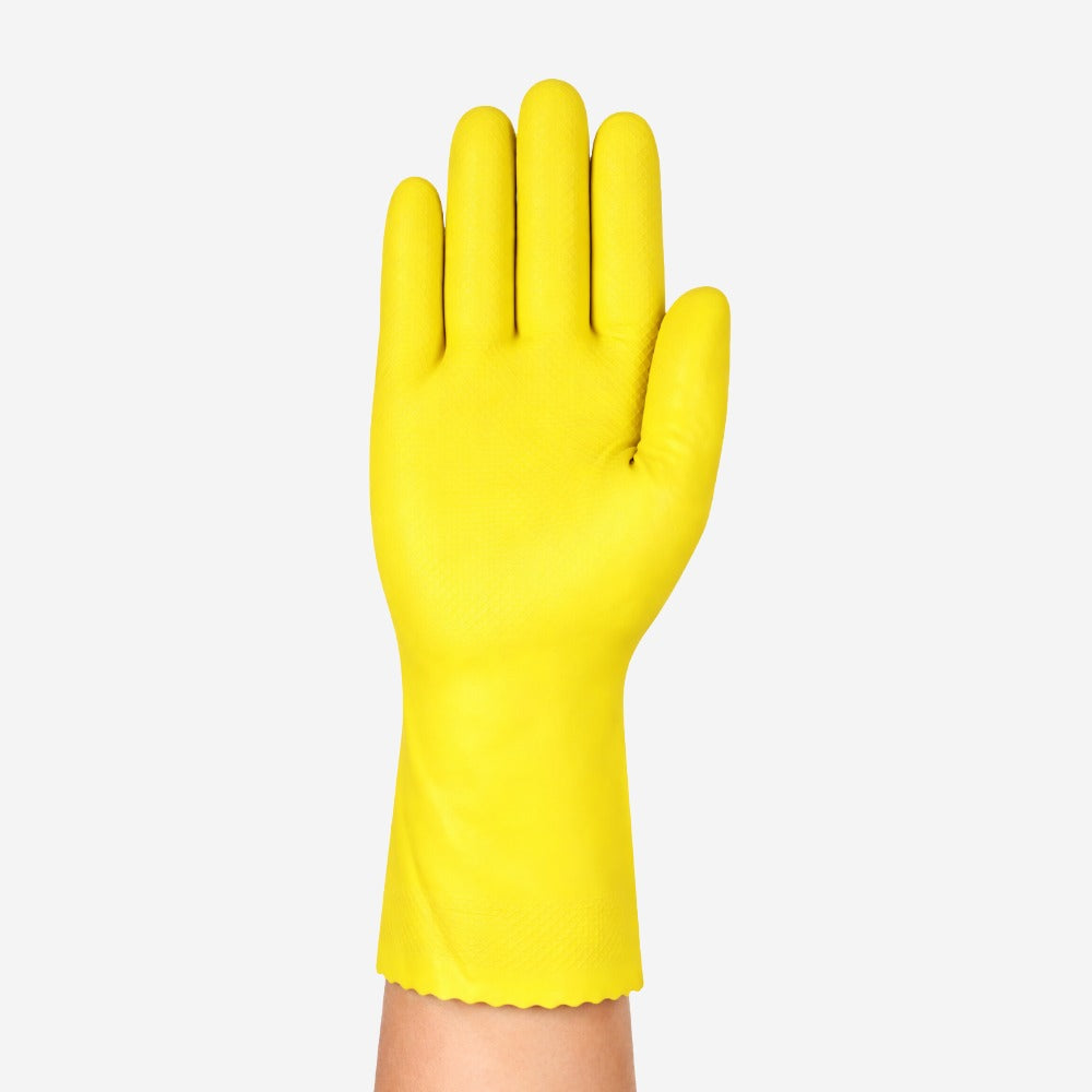 Luva de Proteção Limpeza Produtos Químicos Látex Natural Amarela Ansell AlphaTec 88-396 C.A 34059