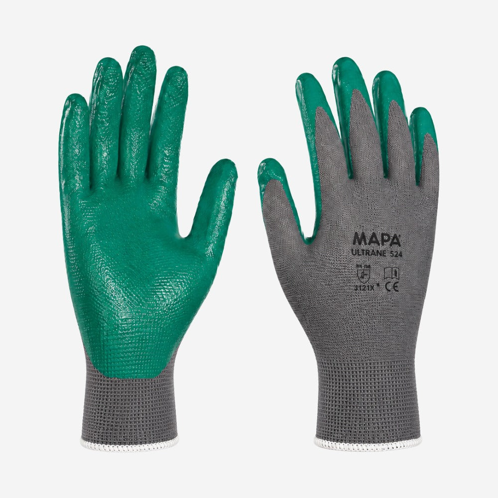 Luva de Proteção Mecânica para Montagem Poliamida Verde Mapa Professional Ultrane 554 CA 15630