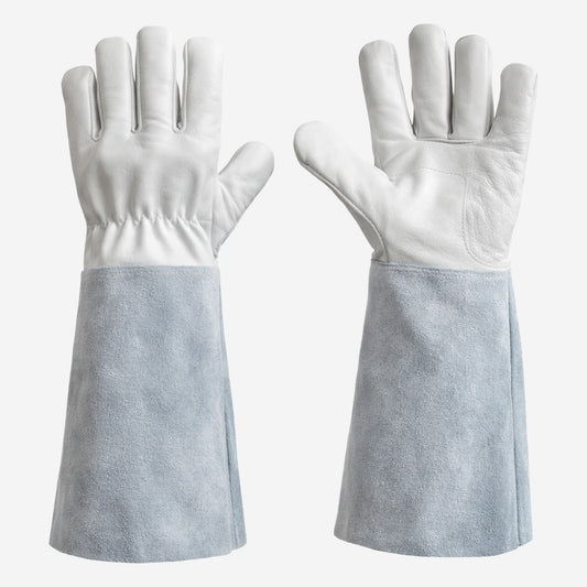 Luva de Proteção Mista Couro Vaqueta Dorso e Punho de Raspa Com Reforço Entre Polegar e Indicador Punho 20 cm Fena Luvas C.A 42994