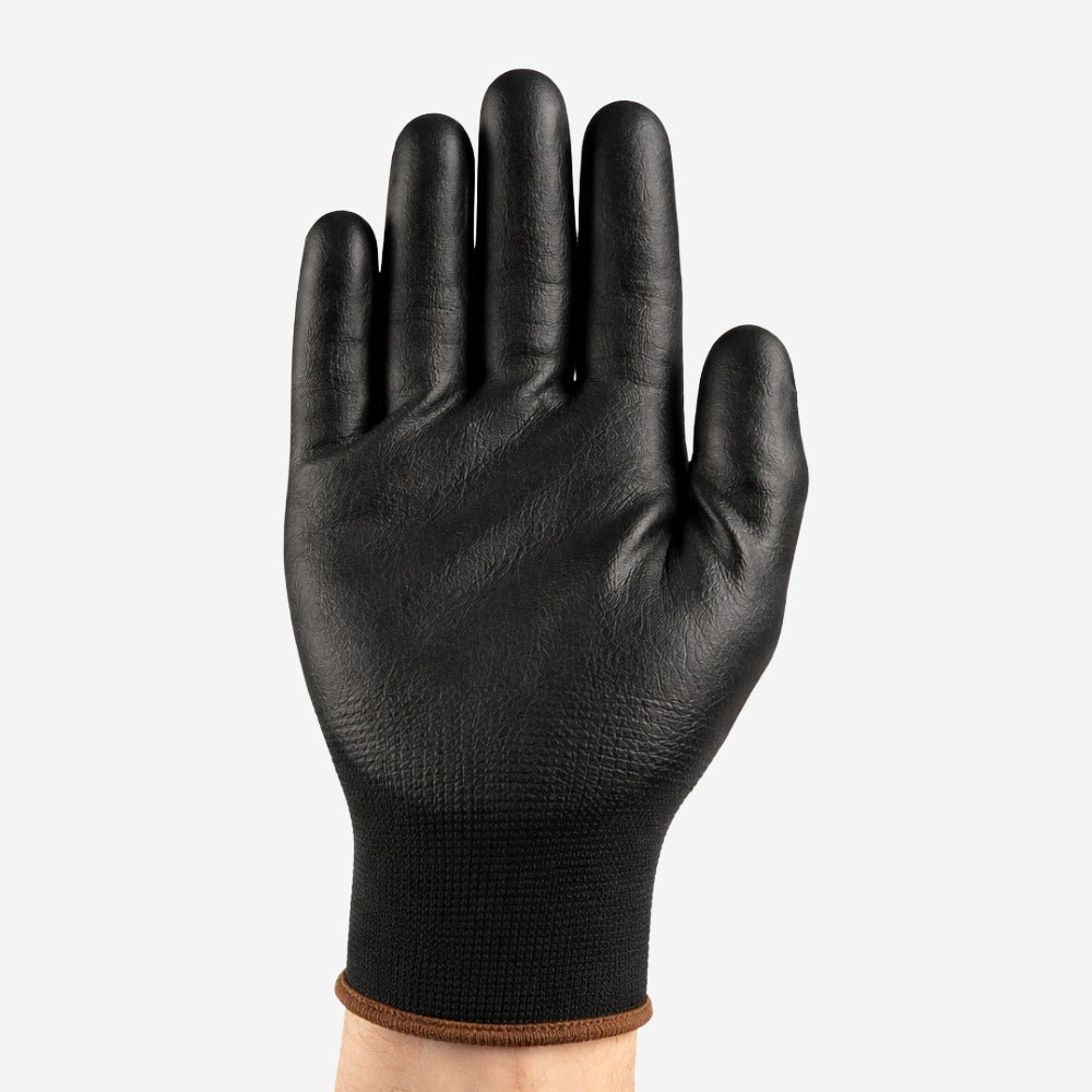 Luva de Proteção Multiuso Abrasão Tricotada Poliuretano Preta Ansell HyFlex 48-101 C.A 16722