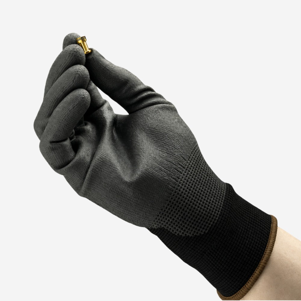 Luva de Proteção Multiuso Abrasão Tricotada Poliuretano Preta Ansell HyFlex 48-101 C.A 16722