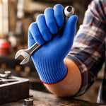 Luva de Proteção Para Trabalho Tricotada Poliéster Elastano Azul Ansell HyFlex 72-285 C.A 28842