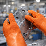 Luva de Proteção Produtos Químicos Abrasão Altas Temperatura Até 250º C Látex Laranja Danny Coral DA-SL530 C.A 15366