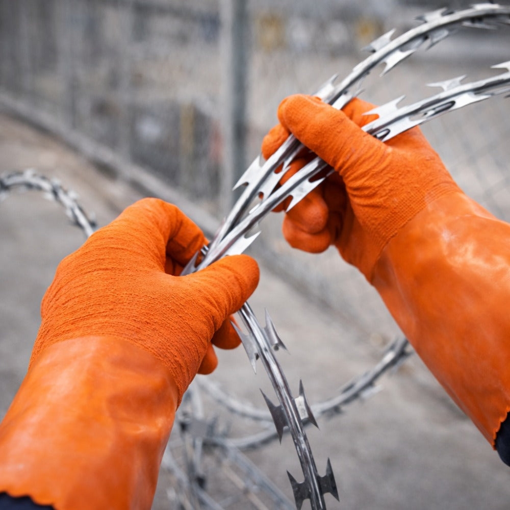 Luva de Proteção Produtos Químicos Abrasão Altas Temperatura Até 250º C Látex Laranja Danny Coral DA-SL530 C.A 15366