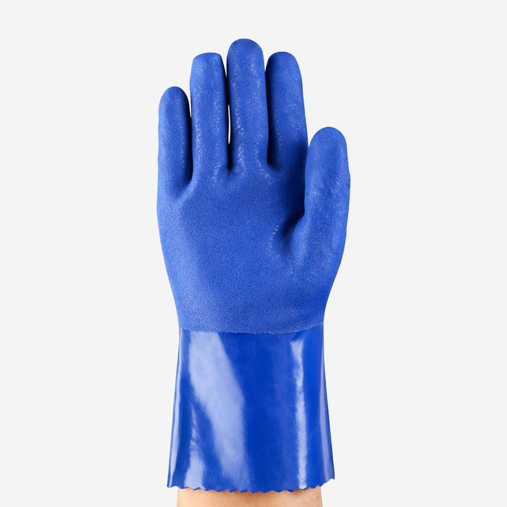 Luva de Proteção Produtos Químicos Abrasão PVC Azul 26cm Ansell EDGE 14-662 C.A 26043