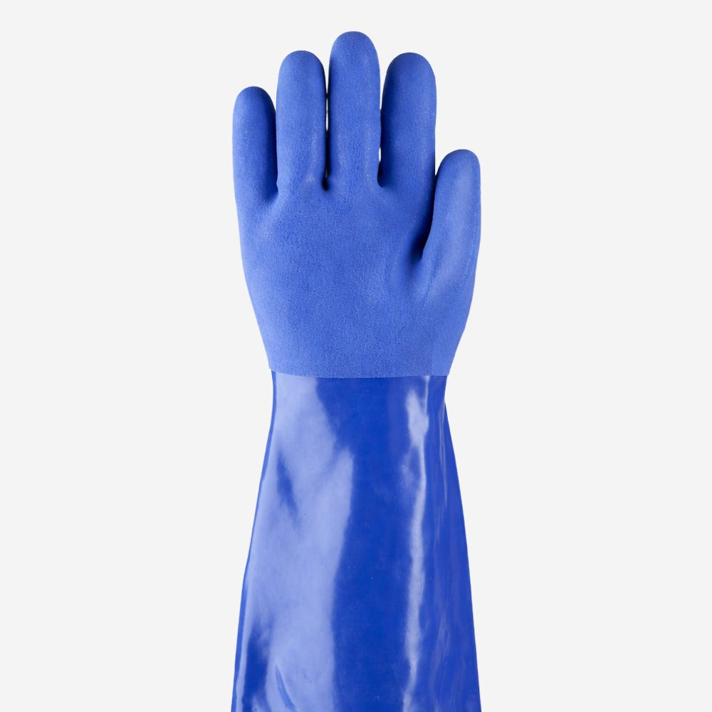 Luva de Proteção Produtos Químicos Abrasão PVC Azul 36cm Ansell EDGE 14-663 C.A 26043