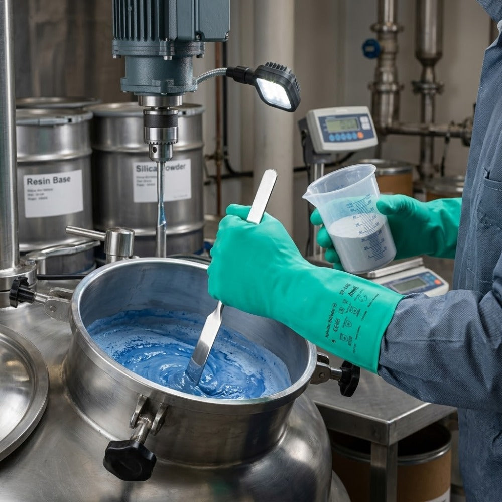 Luva de Proteção Produtos Químicos Nitrílica Verde 33cm Ansell AlphaTec Solvex 37-145 C.A 12704