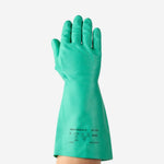 Luva de Proteção Produtos Químicos Nitrílica Verde 38cm Ansell AlphaTec Solvex 37-165 C.A 12598
