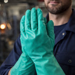 Luva de Proteção Produtos Químicos Nitrílica Verde 38cm Ansell AlphaTec Solvex 37-165 C.A 12598