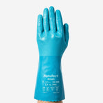 Luva de Proteção Produtos Químicos Óleo PVC e Nitrilo Azul Ansell AlphaTec 04-003 C.A 50778