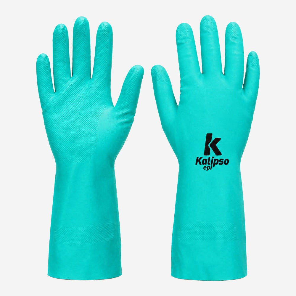 Luva de Proteção Produtos Químicos, Umidade e Riscos Mecânicos para Uso Profissional em Borracha Nitrílica Kalipso Nitrili-KA 10 CA 11769