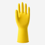 Luva de Proteção Química Biológica e Mecânica para Limpeza em Látex Natural Amarela Flocada Antiderrapante Sanro Light CA 43301