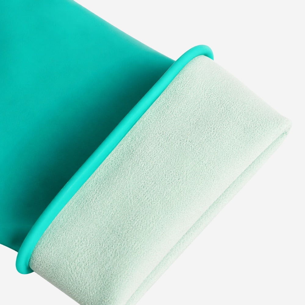 Luva de Proteção Química e Mecânica para Limpeza e Serviços Gerais em Látex Natural Verde Flocada Palma Texturizada Sanro Soft CA 5129