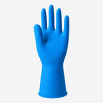 Luva de Proteção Química e Mecânica para Limpeza em Látex Natural Azul Interior Silver Antiderrapante Sanro Silver Sense CA 40134