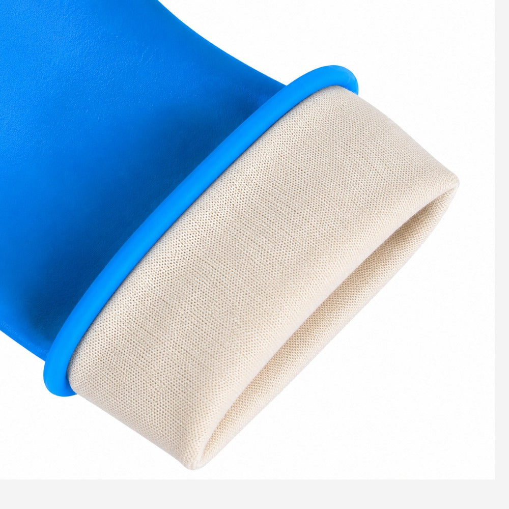 Luva de Proteção Química e Mecânica para Limpeza em Látex Natural Azul Interior Silver Antiderrapante Sanro Silver Sense CA 40134