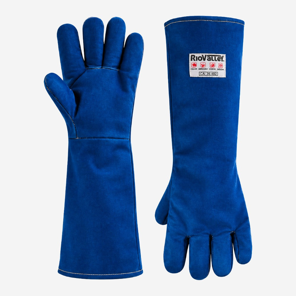 Luva de Proteção Térmica Industrial 5 Dedos Antichamas para Calor de Contato, Convectivo e Radiante Rio Valley RIO 224 CA 28689