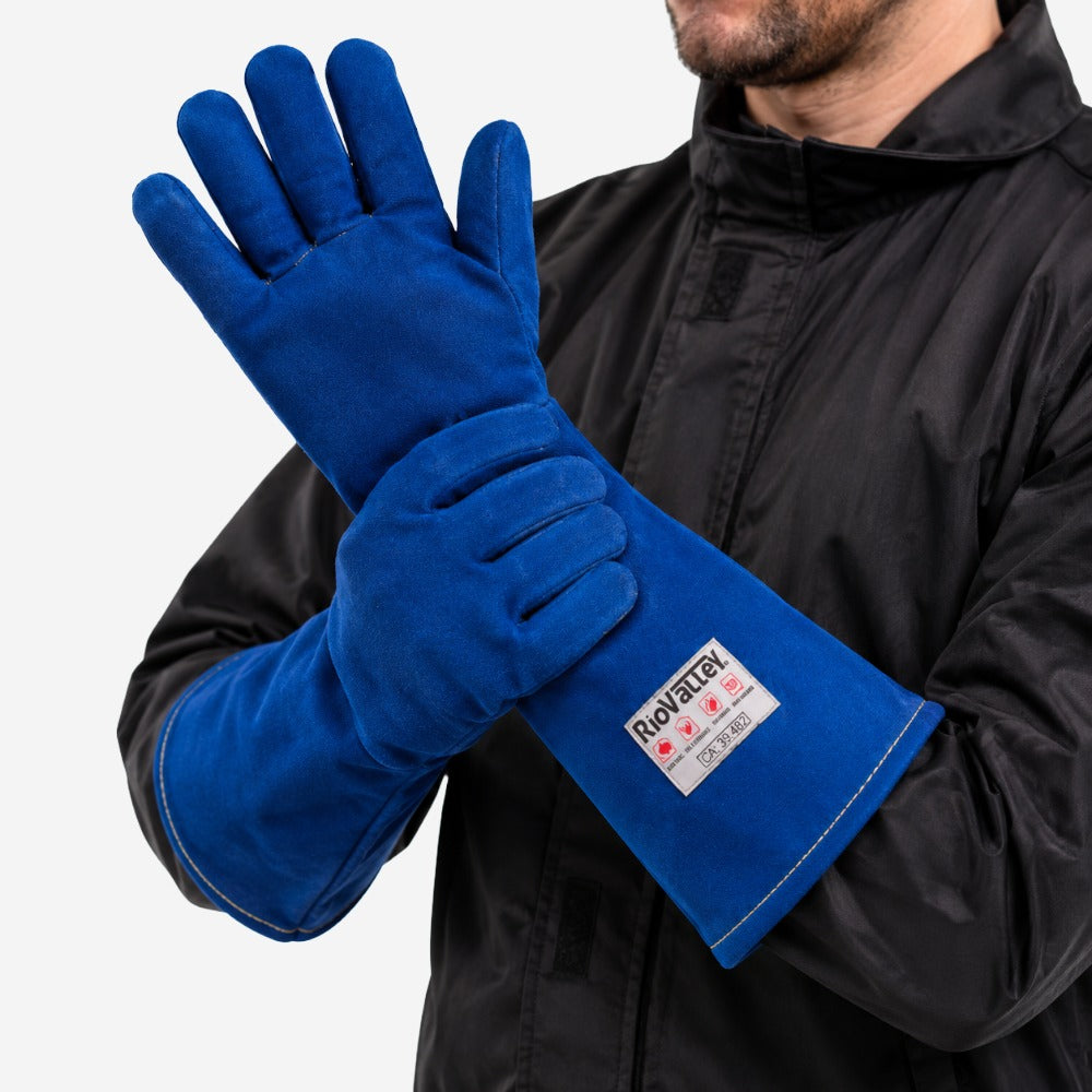 Luva de Proteção Térmica Industrial 5 Dedos Antichamas para Calor de Contato, Convectivo e Radiante Rio Valley RIO 224 CA 28689