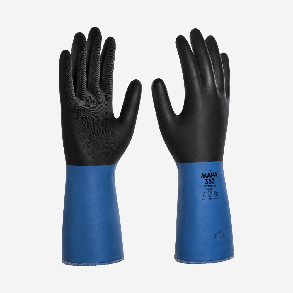 Luva de Proteção Térmica Calor Frio e Produtos Químicos Neoprene Cano Longo 36cm Mapa Professional TempTec 332 CA 11206