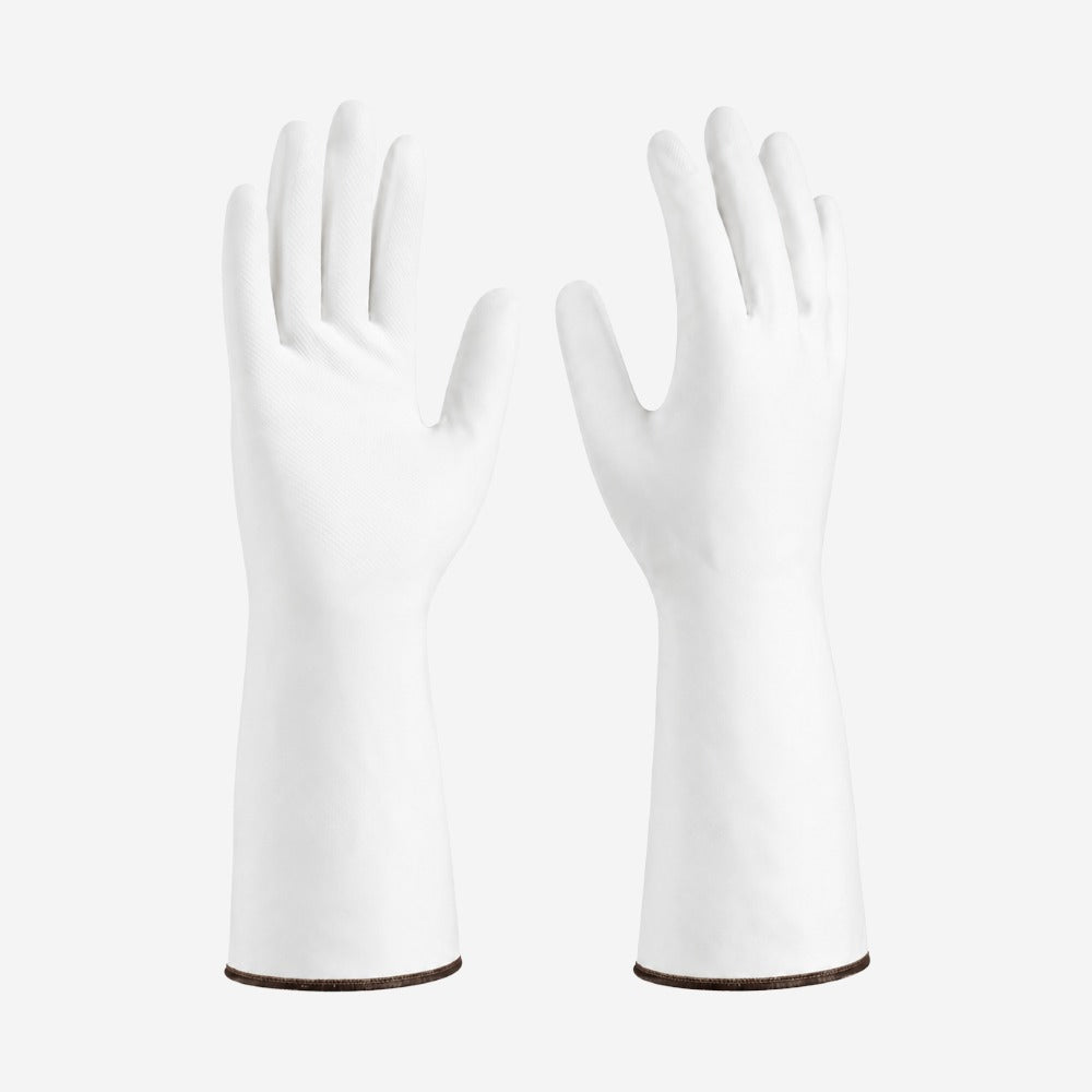 Luva de Proteção Térmica Calor Frio e Produtos Químicos Nitrílica Branca Cano Longo 45cm Mapa Professional TempCook 476 CA 21258