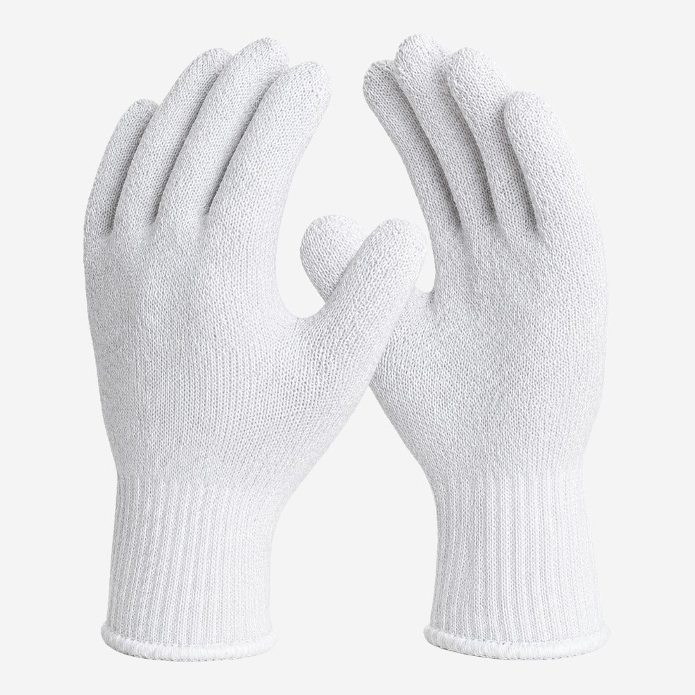 Luva de Proteção para Manuseio de Produtos Sensíveis em Helanca Branca Lisa para Indústria e Logística Omega Luvas K1012 CA 41124
