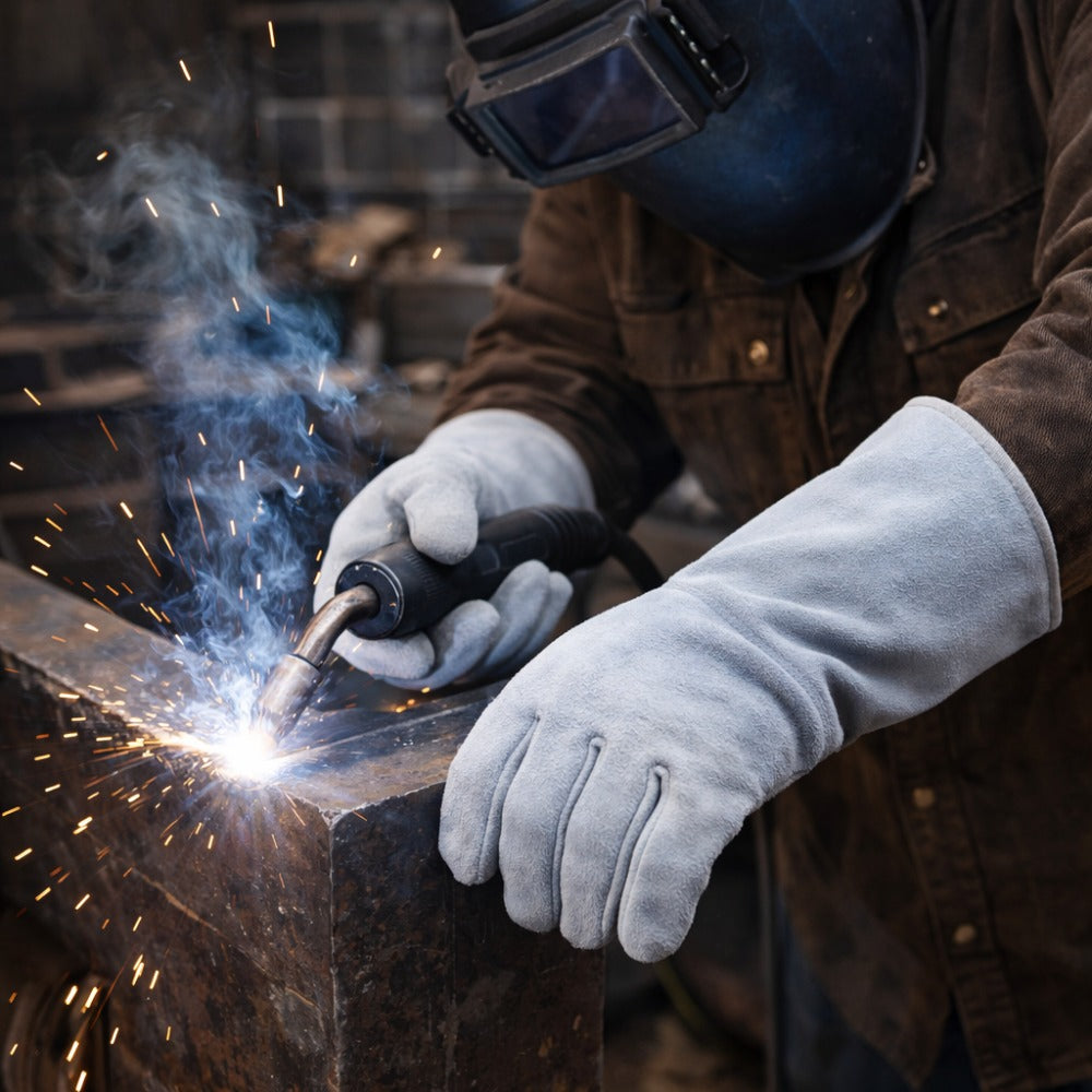 Luva de Raspa Contra Rasgos e Perfurações Com Reforço no Polegar e Indicador Punho 15 cm Fena Luvas C-20CRR C.A 8048