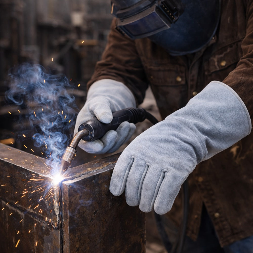 Luva de Raspa Contra Rasgos e Perfurações Com Reforço no Polegar e Indicador Punho 15 cm Fena Luvas C-20CRR C.A 8048