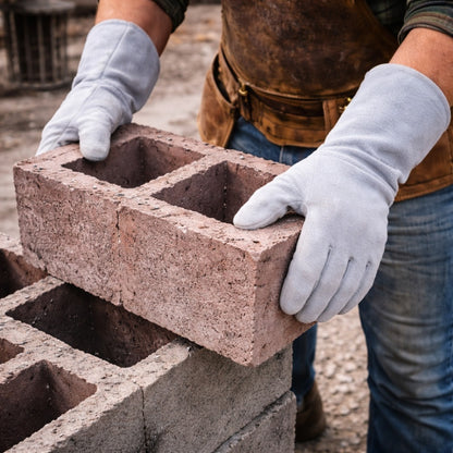 Luva de Raspa Contra Rasgos e Perfurações Com Reforço no Polegar e Indicador Punho 7cm Fena Luvas C-07CRR C.A 8048