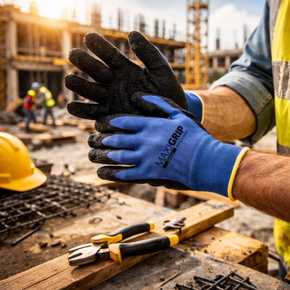 Luva de Proteção Alta Aderência Tricotada em Nylon com Banho em Látex na Palma Azul Danny Maxigrip Pro DA-12.700 C.A 31323